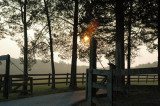 farm entrance sunrise silhouette