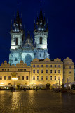 Old Town Square, Tyn Cathedral by night