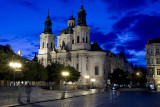 Old Town Square, St Michael Church, by night