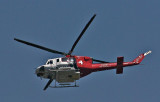 Fire helicopter checking out scene of recent fire