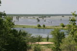 Same view on June 29th - The Trinity river is flooding up to the back side of the lakes