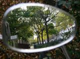 Motorbike Rear View Mirror Reflection of  Bleecker Street