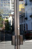 Christian Science Church Doors Reflecting MacDougal Mews