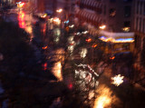 Rainy Christmas Night - Manhattan Downtown View