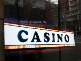 CASINO Sign  with Window Reflection of LaGuardia Place Residences