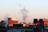 Its Cold -January Sunrise & Steam Vents on West Village & New Jersey Horizon