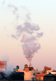 Its Cold - Sunrise & Steam Vents on West Village & New Jersey Horizon