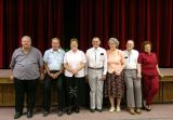From Left: Ralph - age 72, Val age - 74, Edith - age 76, Dale - age 85, Ora Lee - age 81, Cloard - age 91, Margaret - age 78