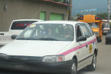 Danl is painted pink, so its fitting that their taxis have a pink stripe too.