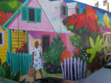 Part of a mural on a wall along the street in downtown Nassau.