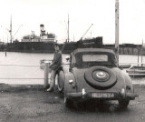 Allard K1  and Jean,  Watchet Harbour Somerset 1962