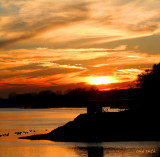 SUNSET, FRIDAY EVENING AT THE LAKE
