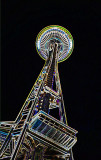 Space Needle in Neon Glow
