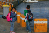 Children on the harbor