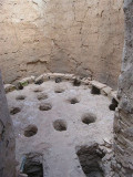 the firing pits (heated with the burning olive pits)