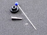 Gear; Axel Shaft and Retaining Clip. ( Straight pin for size reference)