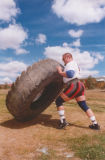 Flipping a 400kg tyre