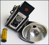 Kodak Duaflex II with roll of exposed 620 Kodacolor X