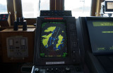 Radar shows our position and course into Trollfjord