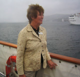 Passenger Anne on deck in the early evening