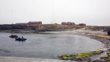 At the north end of Bear Island, nine people staff a Norwegian meteorological radio station.