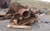 Rusted beaching winch from pre-WWII whaling days
