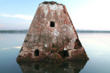 Mandir under water in Mangla Dam, Mirpur