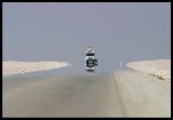 Road through Rub Al Khali (Empty quarter) with Fata Morgana