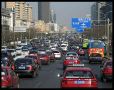 Afternoon traffic getting heavy in Beijing