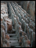 life-size terra cotta figures of warriors