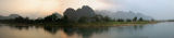 The Nam Song Limestone Karst Terrain at Dusk (Vang Vieng, Laos)