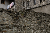 Roman wall with laundry