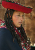 peruvian woman braided hair