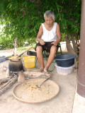 Old Lady Cooking Silkworms
