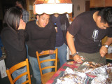 Vic and Maricar admiring the food prep by Ed.