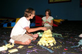 Building card houses after pizza, videos and hanginout