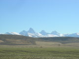 Mountain Peaks frame the agricultural land of the Teton Valley