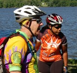 Ed & Maria paying rapt attention to the ride leaders instructions