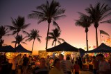 Mindil Beach Market palm trees at dusk
