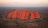 Uluru from above at sunset