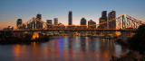 Brisbane and Story Bridge at dusk panorama cityscape