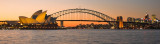 Opera House & Harbour Bridge at sunset panorama