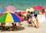 under the beach umbrella