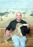 Josh with Lion Cub at MGM Grand Lion Habitat