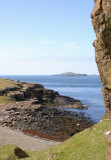 Treshnish Islands and swimming pool from the shelf track (the pool is sheltered from the wind)