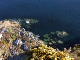 cliffs near Lansallos with water swirling around rocks