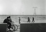 Boys On Bikes Watching Workers Go Home