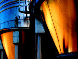 Evening Sun Reflection on Wine Vats