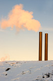 Twin smoke stacks