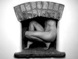 Nude in fireplace 1